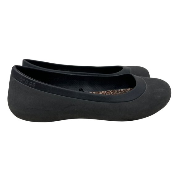 Crocs 16203 Women's Mammoth Leopard Soft Footbeds Ballet Flats Size 7 - Picture 1 of 11
